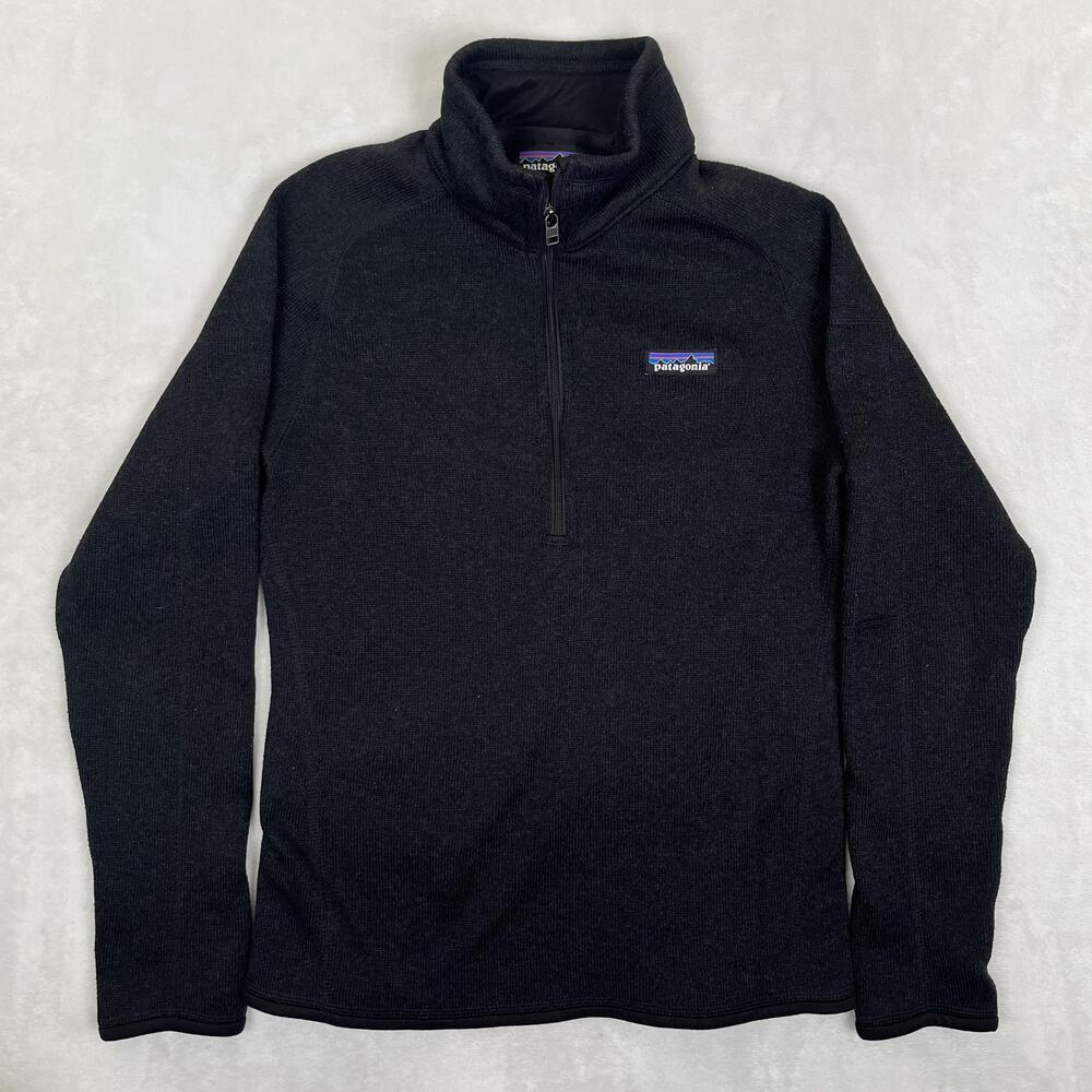 Patagonia Better Sweater Womens Small Gray Mock Neck 1/4 Zip Fleece Pullover